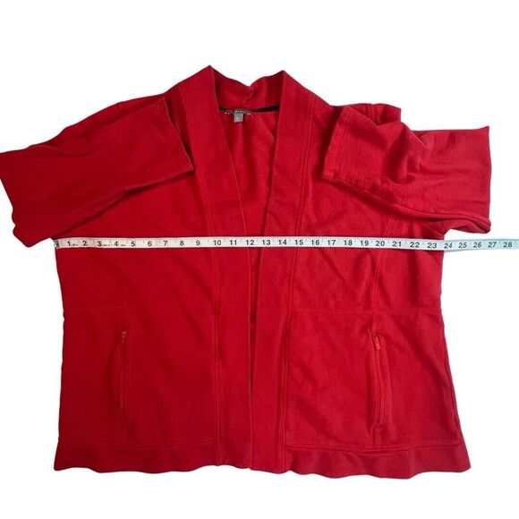 Talbots Cardigan Womens Petite XL Red Open Front Pocket Preppy Valentine Sweater - Picture 4 of 11